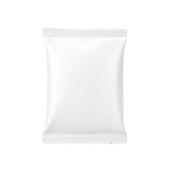 Blank Sealed Candy Sachet Mockup – Glossy White Plastic with Crimped Edges on Transparent Background 