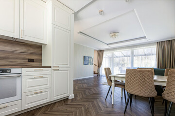 modern luxury dining room interior, 3d render