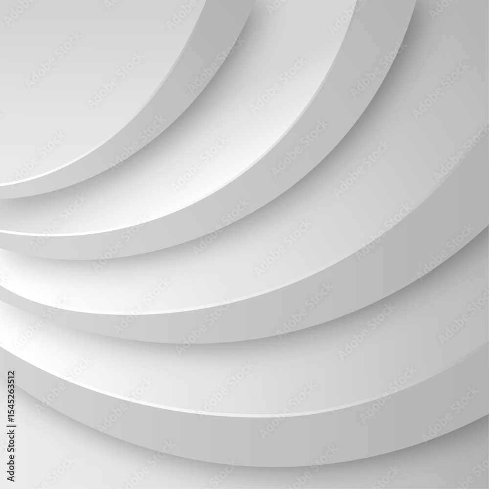 Poster modern circular building construction. 3d rendering of white architecture background.