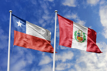 A Burkina Faso and Israel flag, a metaphor for Middle East-African ties, wave together against a blue sky, symbolizing friendship and cultural exchange.