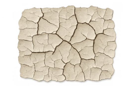 Dried, cracked ground surface representing climate change impact, environmental degradation, and water scarcity risk