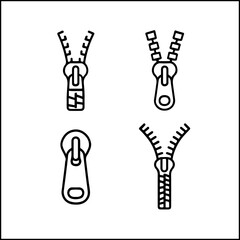 Zipper icons in outline vector style © anik