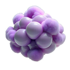 3d Fluffy render of a bunch of purple grapes on a transparent background 