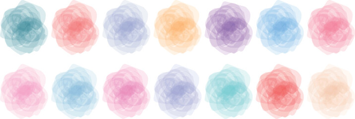 Watercolor Paint Brush Strokes and Colorful Ink Splashes Vector Set &ndash; Artistic Decorative Elements with Stains, Circles, Frames, Shapes, Textures, and Hand-Drawn Illustrations on Paper Background .