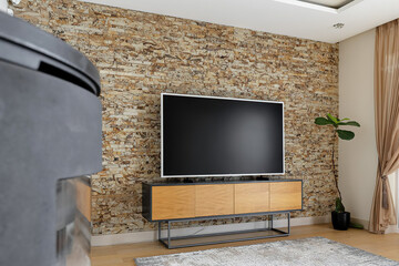 Modern luxury apartment interior in minimal scandinavian style, 3d rendering