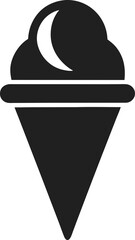 Cone  Ice Cream silhouette vector illustration on white background