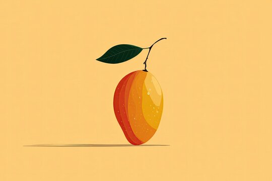 A minimalistic vector illustration of a mango, clean and modern