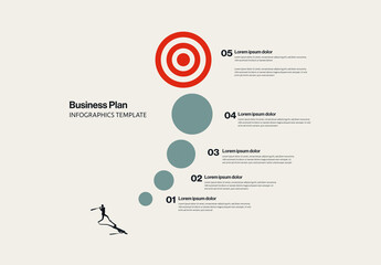 Business Plan and Target Timeline Infographic Template with Minimal Illustration