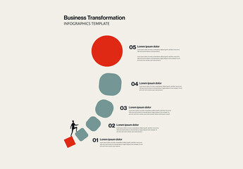 Business Transformation Process Infographics Template with Minimal Illustration