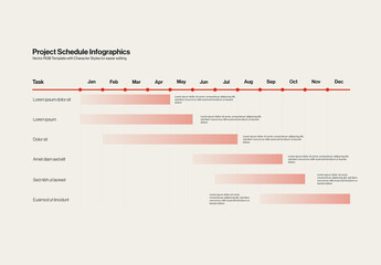 Project Schedule Timeline Infographic Template in Minimal Design