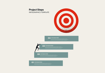 Project Steps and Goal Infographic Template with Minimal Illustration