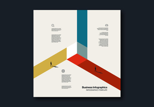 Business Cooperation Infographics Template with Minimal Illustration