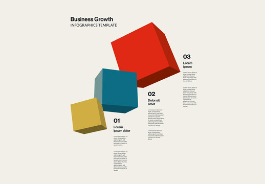 Business Growth Infographic Template with Abstract Minimal Illustration