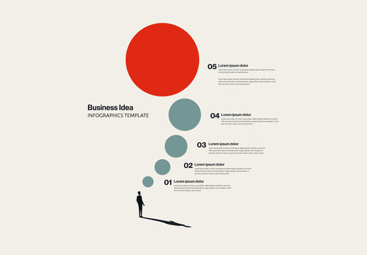Business Idea Infographic Template with Minimal Illustration
