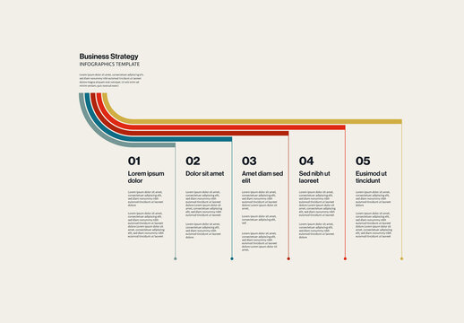 Business Strategy Horizontal Timeline Infographic Template