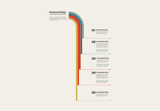 Business Strategy Vertical Timeline Infographic Template