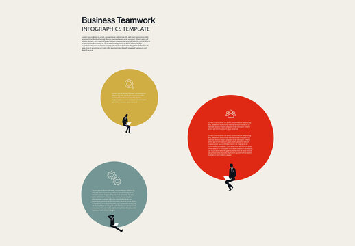 Business Teamwork Infographic Template with Minimal Illustration