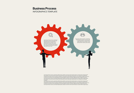 Business System and Process Infographic Template Minimal Illustration