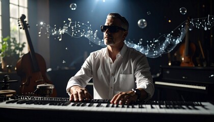 A blind composer visualising music.