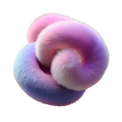 Fluffy 3D Abstract pink flower on a transparent background