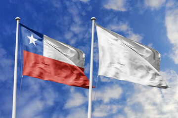 The Chilean Flag Flies Alongside a Blank White Flag, Symbolizing Potential, Peace, or a New Beginning.