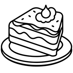 Coffee Cake line art vector