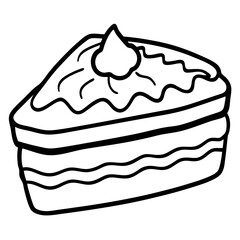 Coffee Cake line art vector