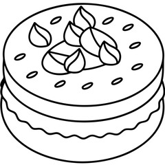 Coffee Cake line art vector