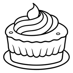 Coffee Cake line art vector