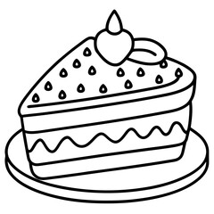 Coffee Cake line art vector