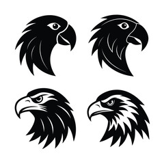 Bird head mascot silhouette logo style.
