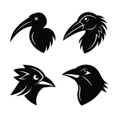 Obraz premium Bird head mascot silhouette logo style.