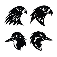 Bird head mascot silhouette logo style.