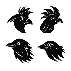 Bird head mascot silhouette logo style.