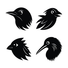Bird head mascot silhouette logo style.