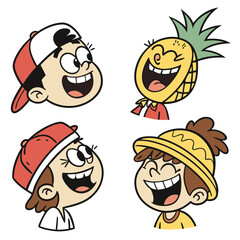 Quirky Faces and Emotions – Comic Style Vector Stickers
