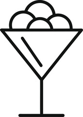 Ice Cream in Martini Glass Icon