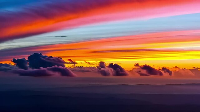 Rainbow or colorful  sky over the sea