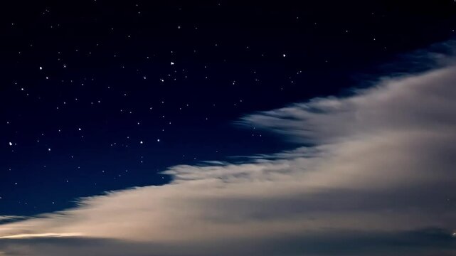 Starry night sky with moon
