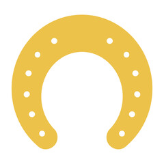 Horseshoe with nails, isolated. Good luck symbol, lucky charm, talisman. Flat style vector illustration. 2026 Japanese, Korean, Vietnamese Chinese Lunar New Year holiday logo, icon, design element