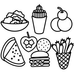 Foods line art vector