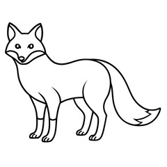 Fox line art vector