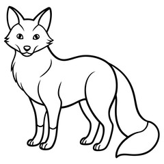 Fox line art vector