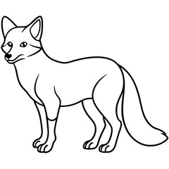 Fox line art vector