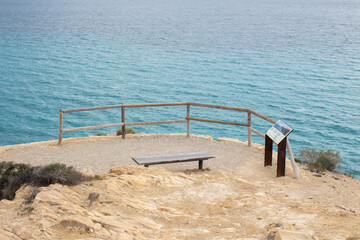 Scenic viewpoint along the coastline of Spain inviting travelers for a peaceful retreat and...