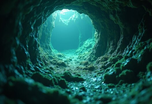 The mysterious radiance of the dark cave