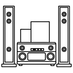 Home Theater System line art vector
