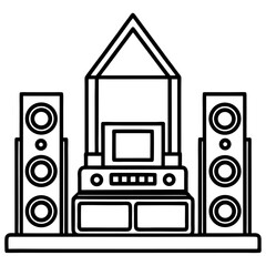 Home Theater System line art vector