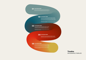 Timeline Infographic Template with Winding 3D Colorful Path