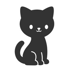 Simple cat black silhouette – charming animal vector for decoration, branding, or stickers.